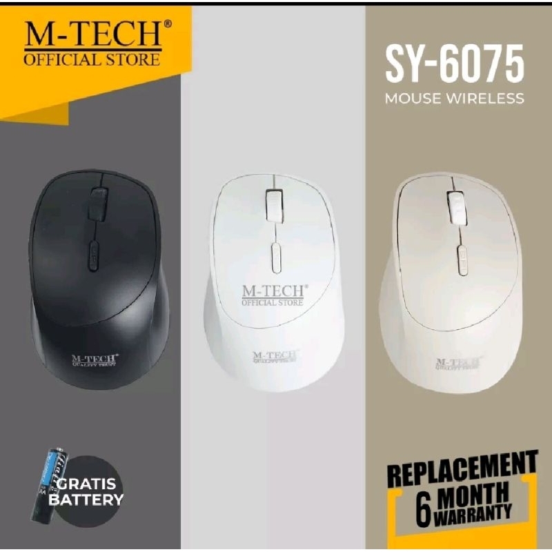 mouse wireless sy-6075 PRO optical 1600 DPI M-tech plus batrai