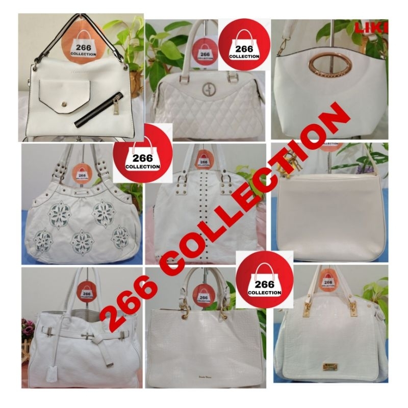 TAS PUTIH KULIT ASLI/SINTETIS PRELOVED