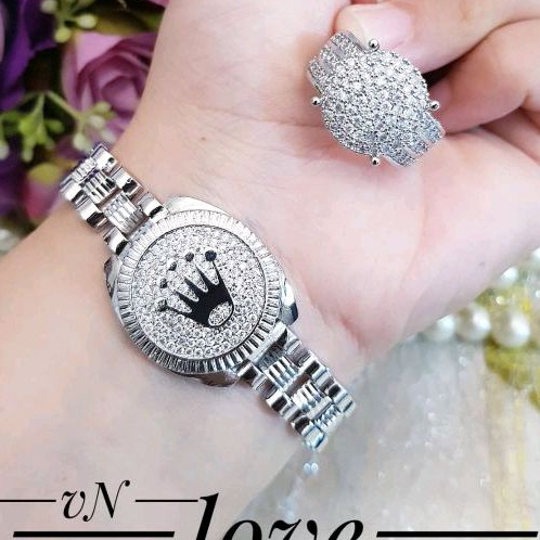 Xuping Gelang Rlx Set Cincin Permata Silver Terbaru 805ad