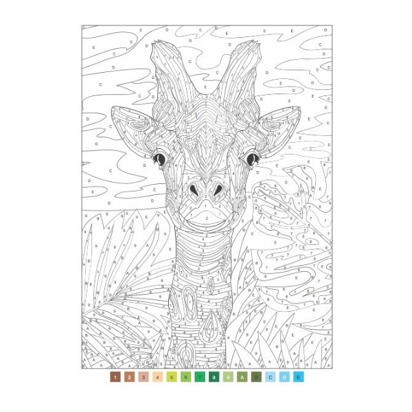 [Squiggle] UK Animals Adult Colouring Book By Numbers (Buku Mewarnai Dewasa) 32 pages