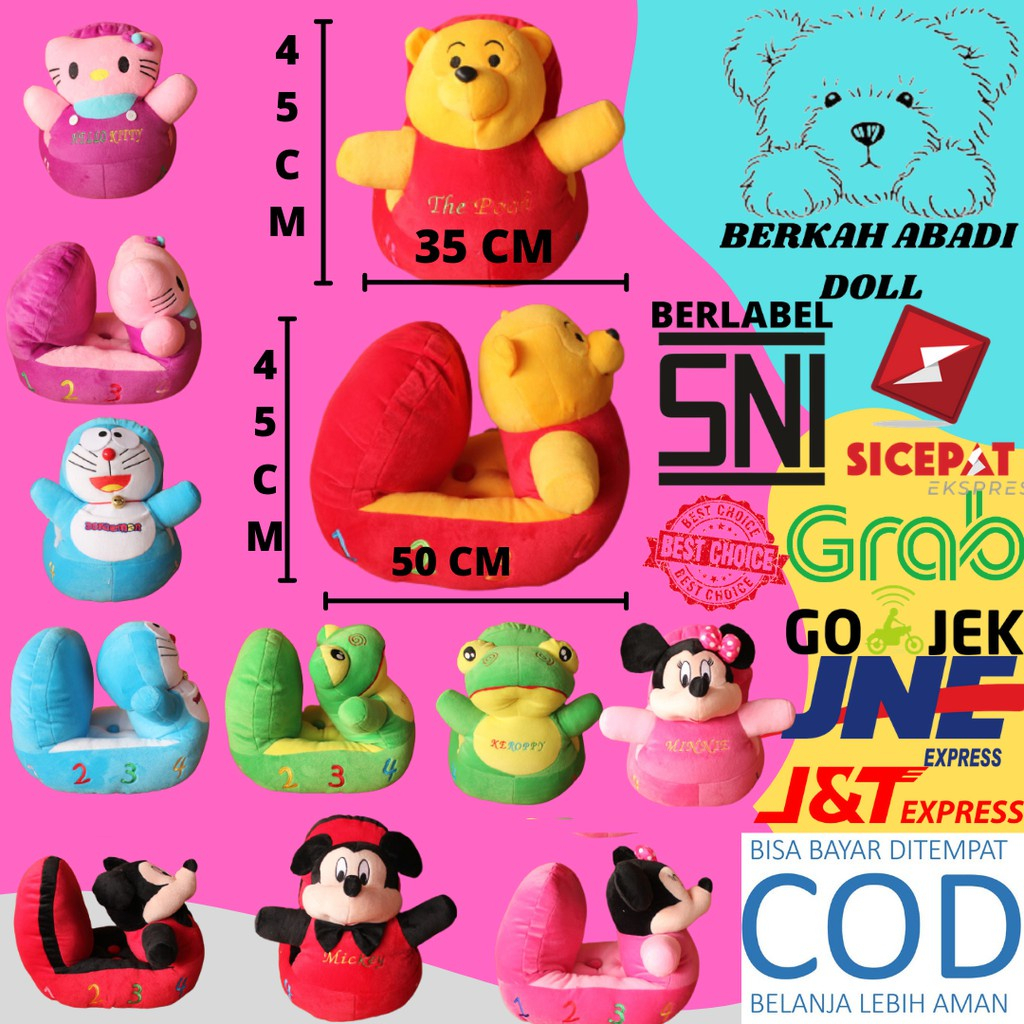 Boneka/ Boneka Odong Odong karakter Boneka/ Boneka Sofa Odong Odong Mainan Duduk Anak Anak Berkualit
