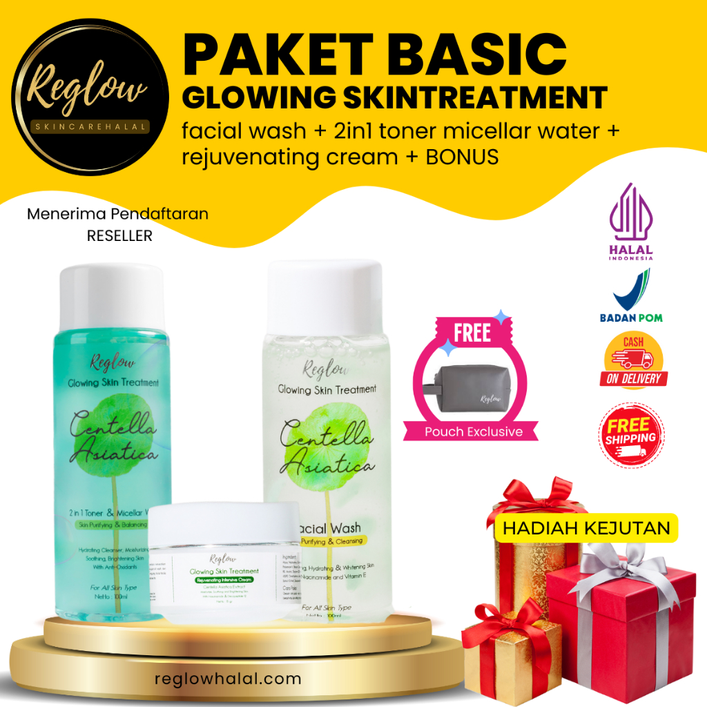 [Hadiah Kejutan] Reglow Paket Basic Skintreatment Free Gift Gratis Pouch Exclusive by dr. Shindy Put