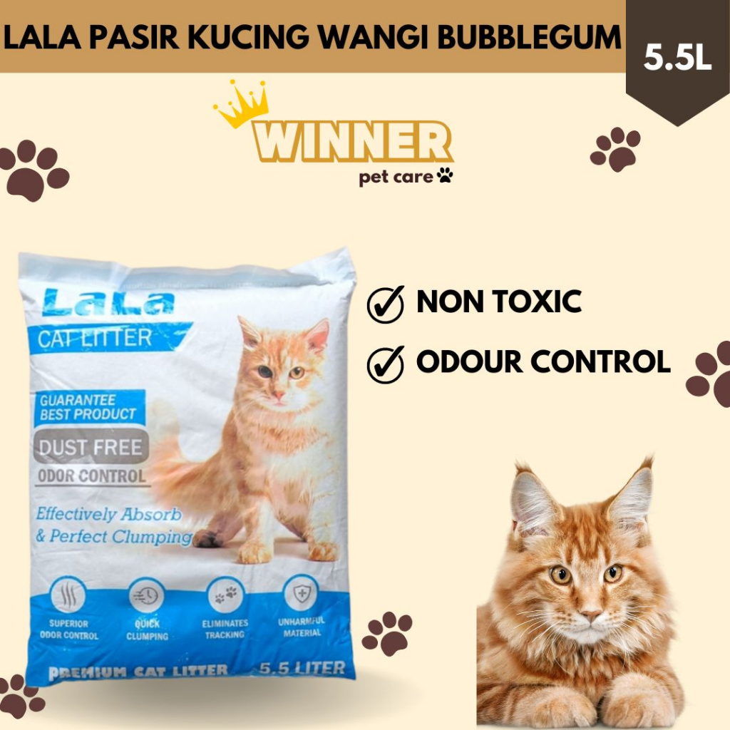 LALA Pasir Kucing Cat Litter Wangi Bubblegum 5.5 Liter