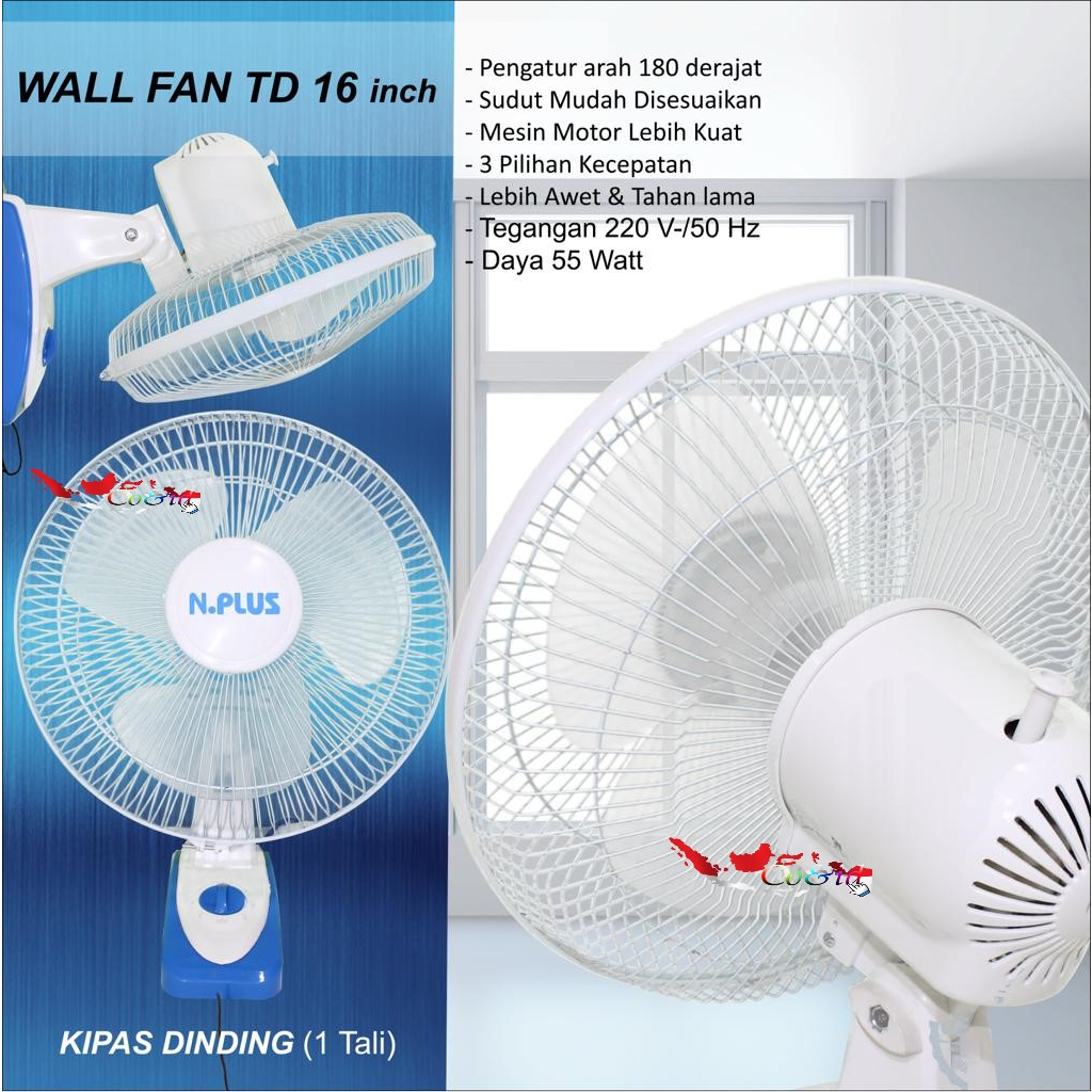 Kipas angin dinding 12&quot; , 16&quot; / Wall fan NATIONAL PLUS