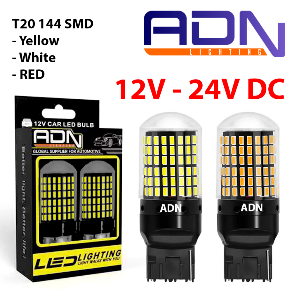 Lampu LED T20 144 smd 3014 Sein Rem Senja No Hyper Flash NO EROR ADN 7440 7443