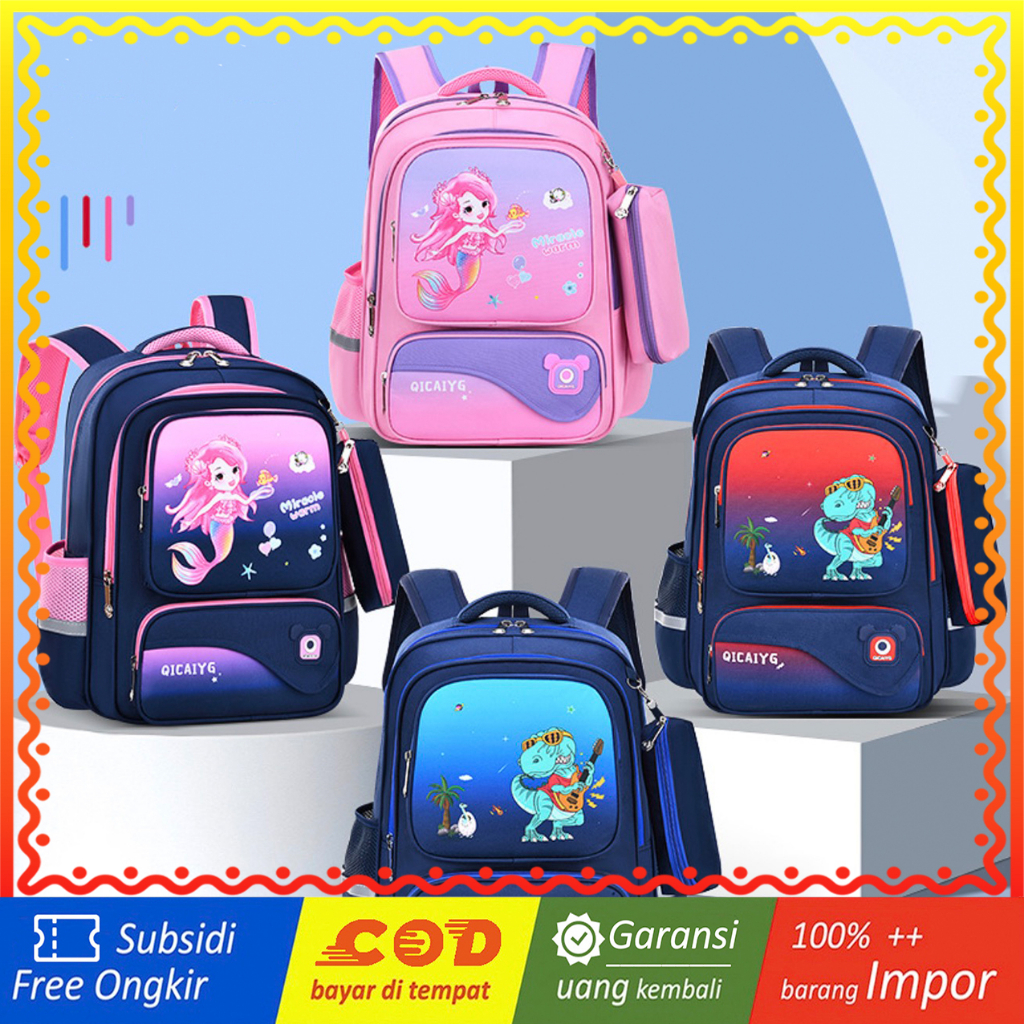 WWH32 Tas Anak Sekolah Ransel Sekolah Gambar Impor Backpack Unisex TKM