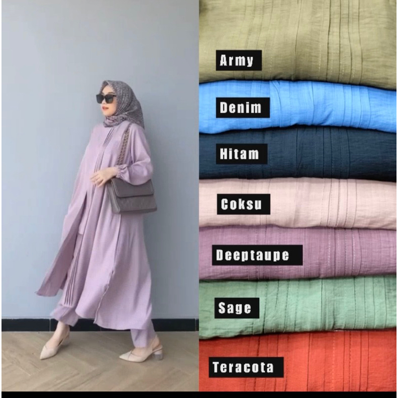 COD SETELAN  ALISA POLO LINEN SETELAN KEKINIAN SETELAN IMPORT SETELAN HITS