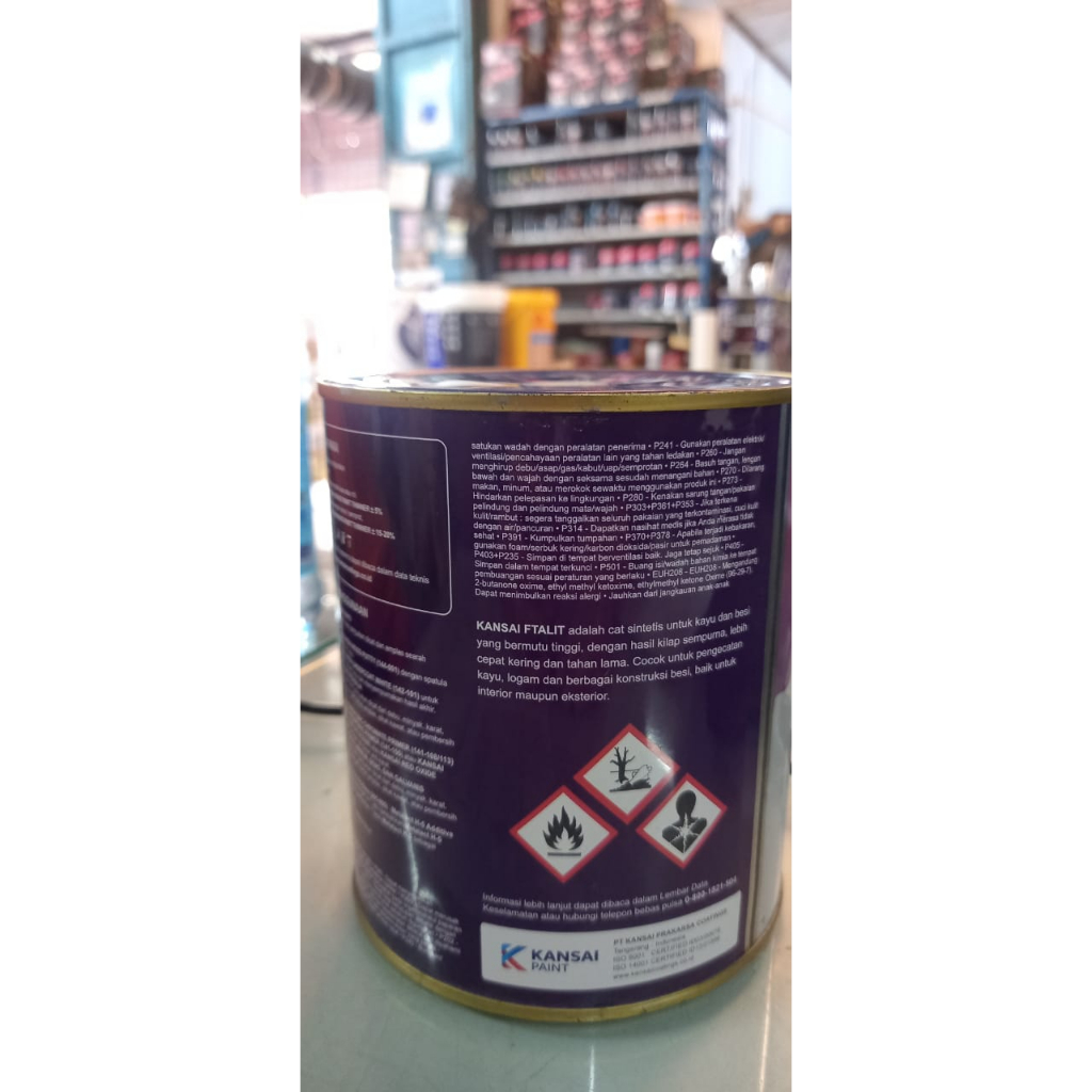 Cat Kayu dan Besi Ftalit Semi Gloss Kansai Paint 1kg - 115 - 268 White SG