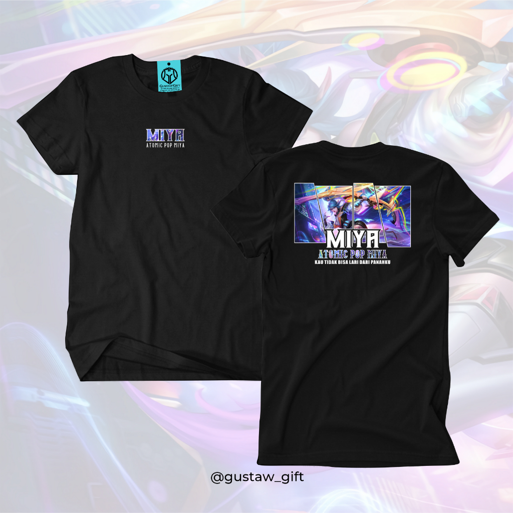 GG T-Shirt MIYA Atomic Pop skin Mobile Legends Kaos Custom Katun Slim-fitting