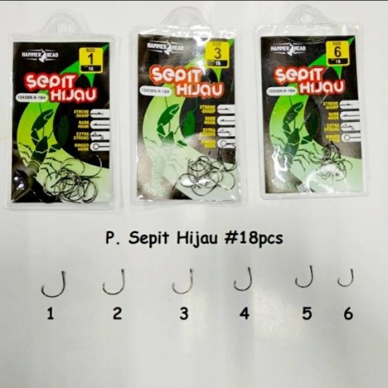 Kail Pancing Udang Hammerhead - Sepit Hijau