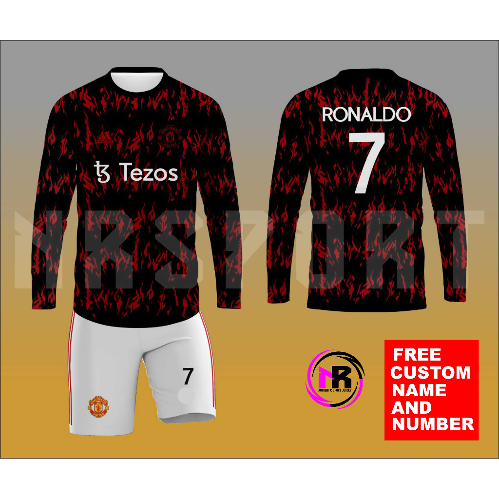 JERSEY STELAN BOLA MANCHESTER UNITED TANGAN PANJANG/JERSEY MU FULL PRINTING TERBARU TANGAN PANJANG/J