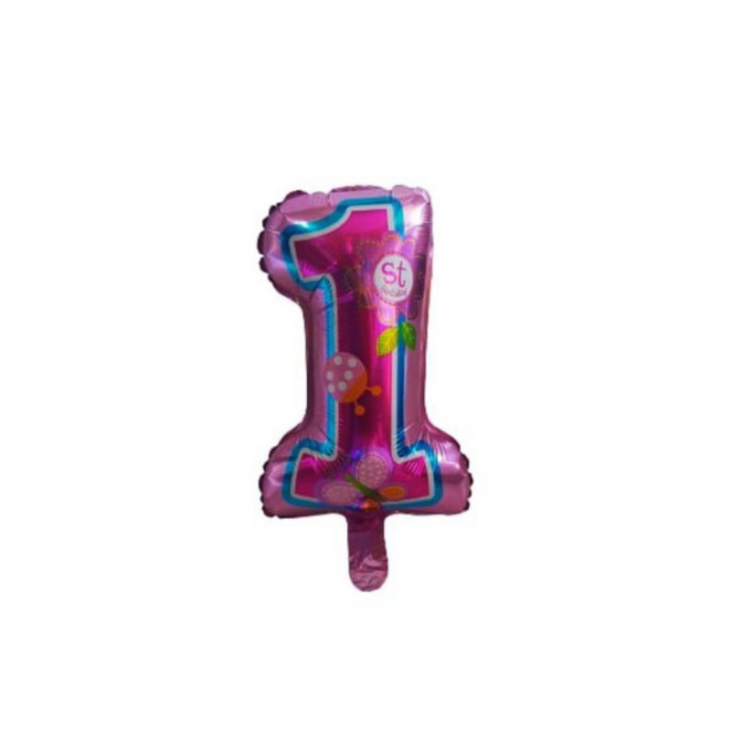 Balon Foil Pink Angka 1 ST