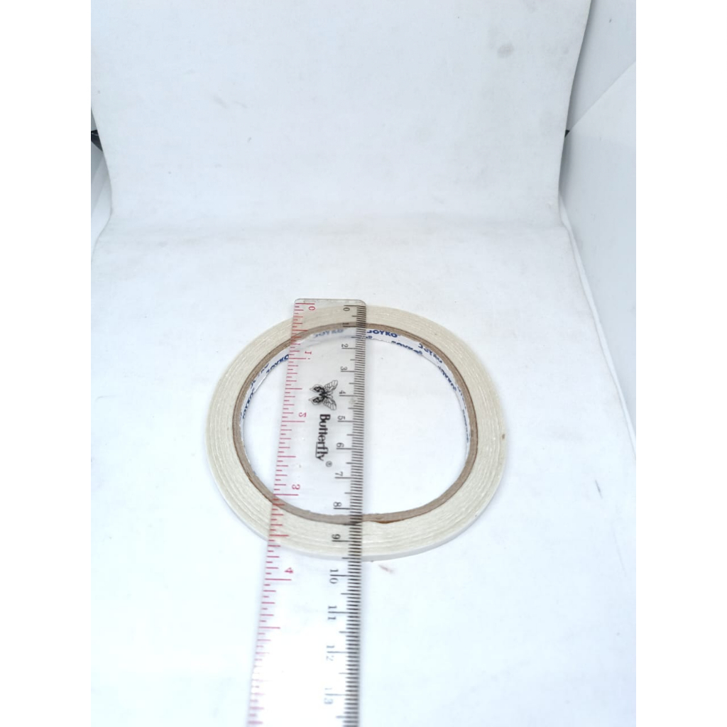 DOUBLE TAPE DABELTIP LAKBAN LEM DUA SISI PUTIH KECIL 6 MM 1/4 IN MEREK JOYKO 1 BUNGKUS ISI 1 PCS