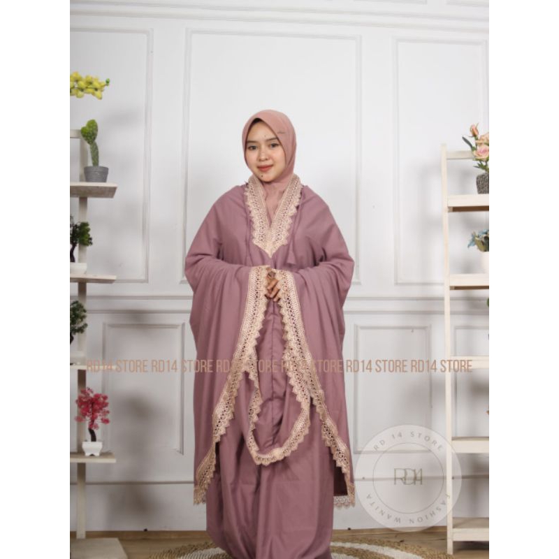 Mukena Dewasa 2 In 1 Katun premium free tas