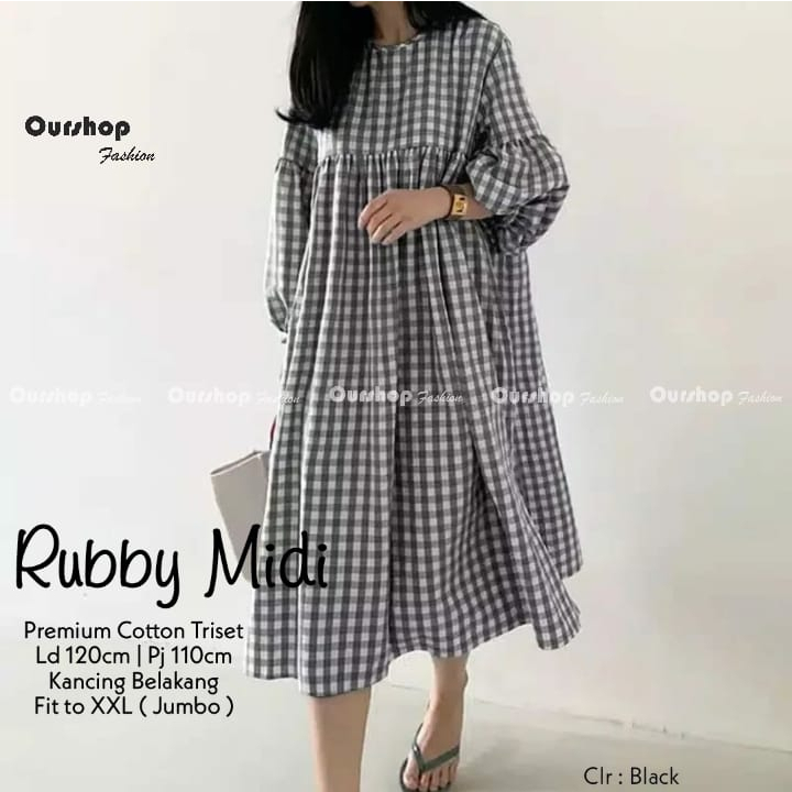 Rubby maxy / midi dress katun BY OURSHOP