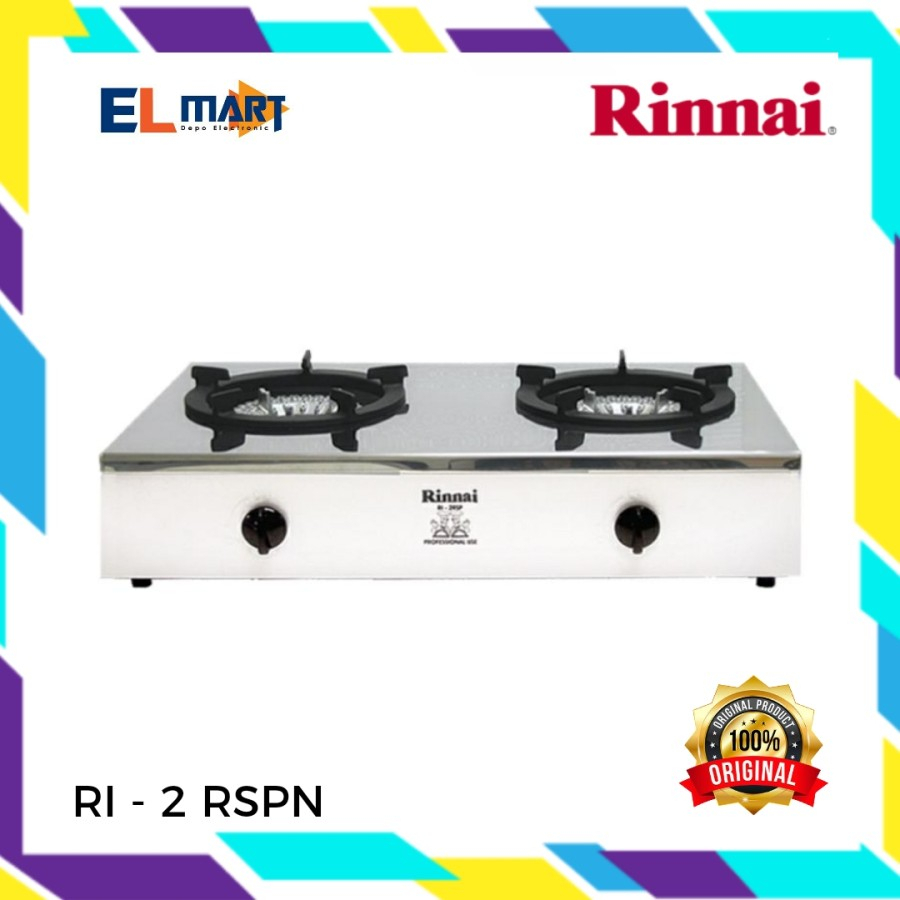 Rinnai Kompor Gas 2 Tungku Stainless Cor Professional RI 2RSPN 2 RSPN-GOSEND