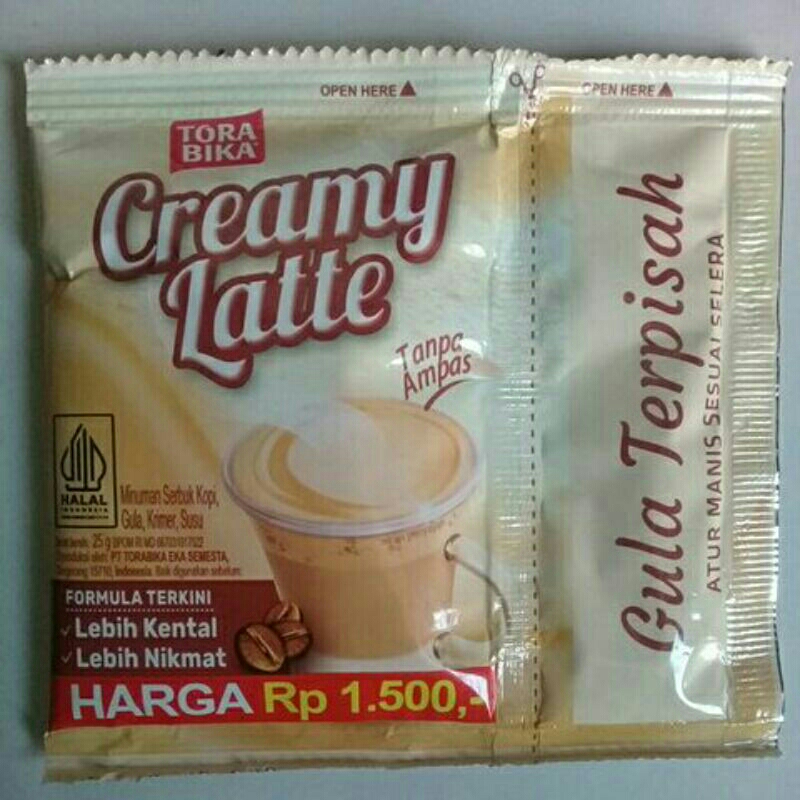 

~MOS~ Kopi Torabika Creamy Latte. Kopi Tanpa Ampas