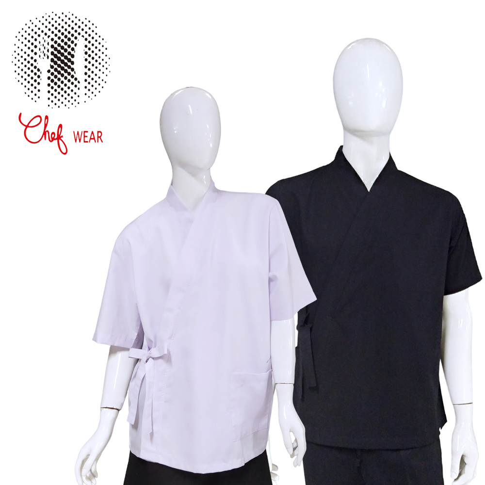 Chef Wear Baju Koki SS Hitam Putih Mdl Jpn