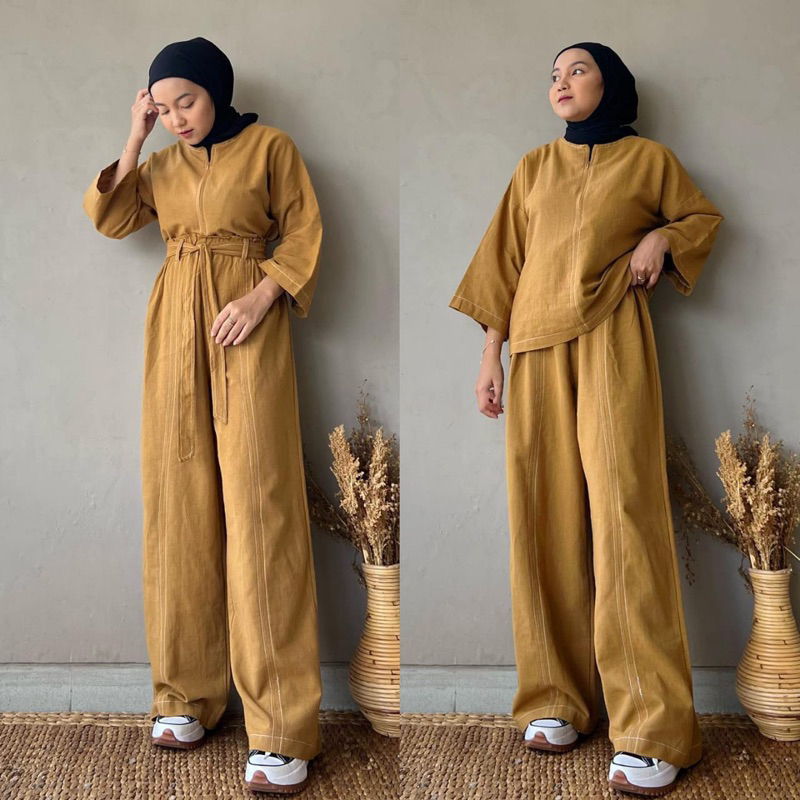 One Set Linen Kulot Wanita Esther