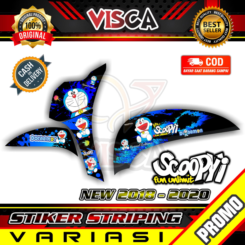 Stiker Striping Scoopy 2018 - Stiker Striping Scoopy 2019 - Stiker Striping Scoopy 2020 Variasi Dora