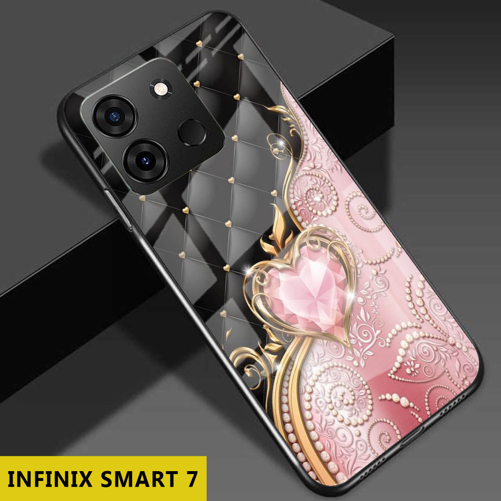 (S46) Case  Glass INFINIX SMART 7 - casing Terbaru handphone - INFINIX SMART 7  - pelindung handphone - INFINIX SMART 7