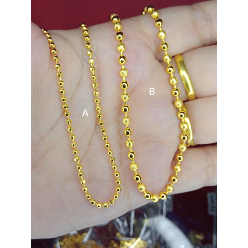 kalung biji merica lapis emas 24k