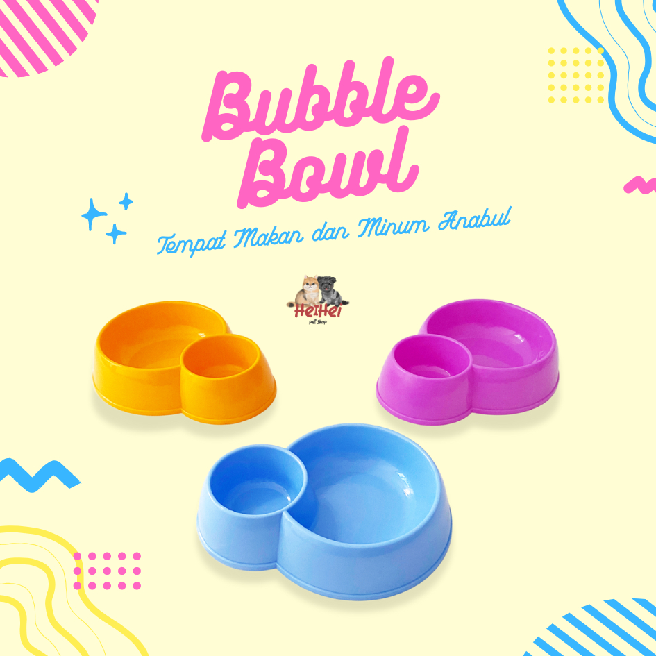 Pet Bubble Bowl - Tempat Makan Minum Anjing Kucing Hewan Double Bowl - Cat Dog Feeding Bowl