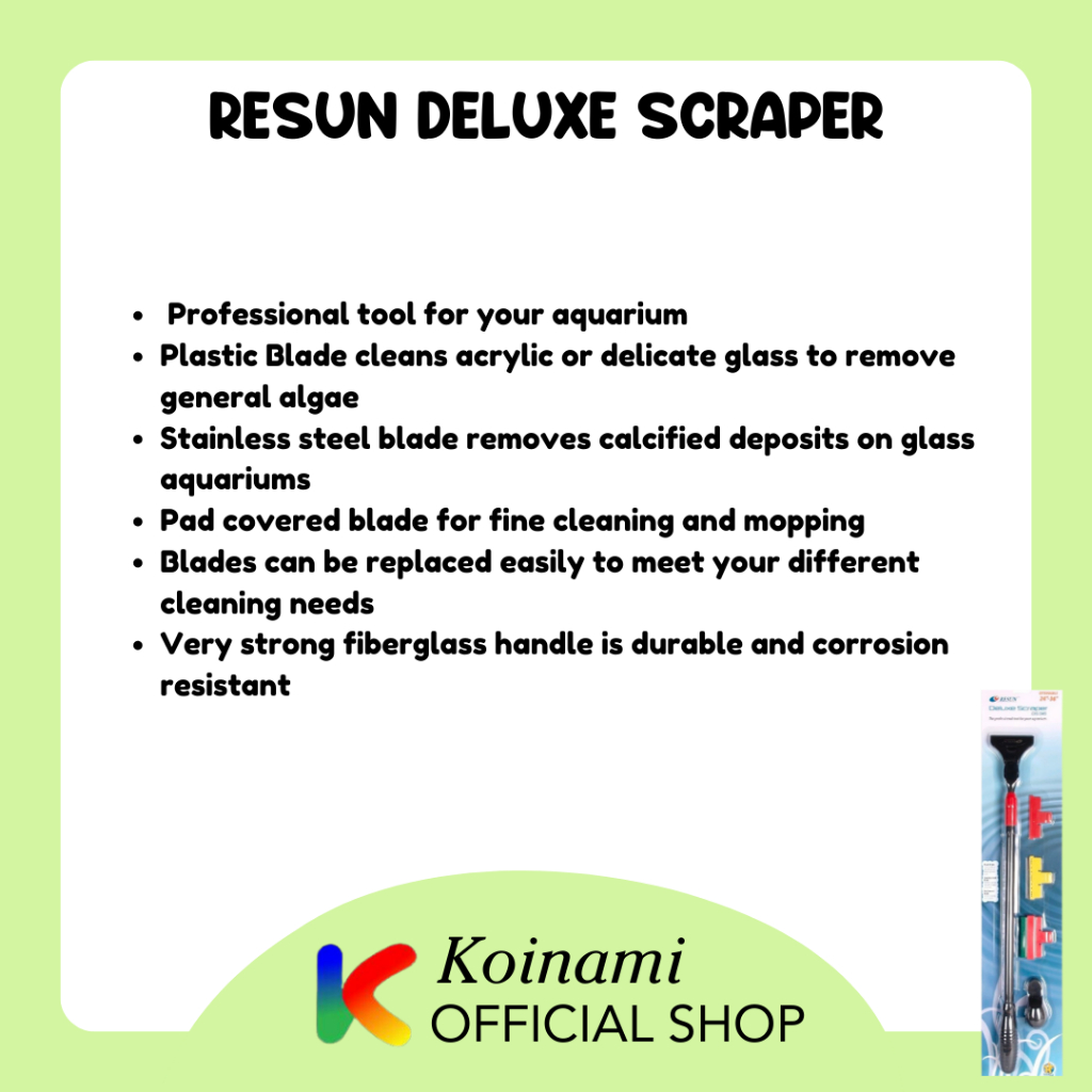 RESUN DELUXE SCRAPER DS 36 / 58cm / aqua scape / aksesoris aquarium / pembersih kaca / ikan arwana