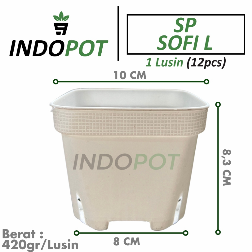 (12Pcs) Sp Sofi L Pot Warna Putih Pot Bunga Tanaman Hias Tebal Premium