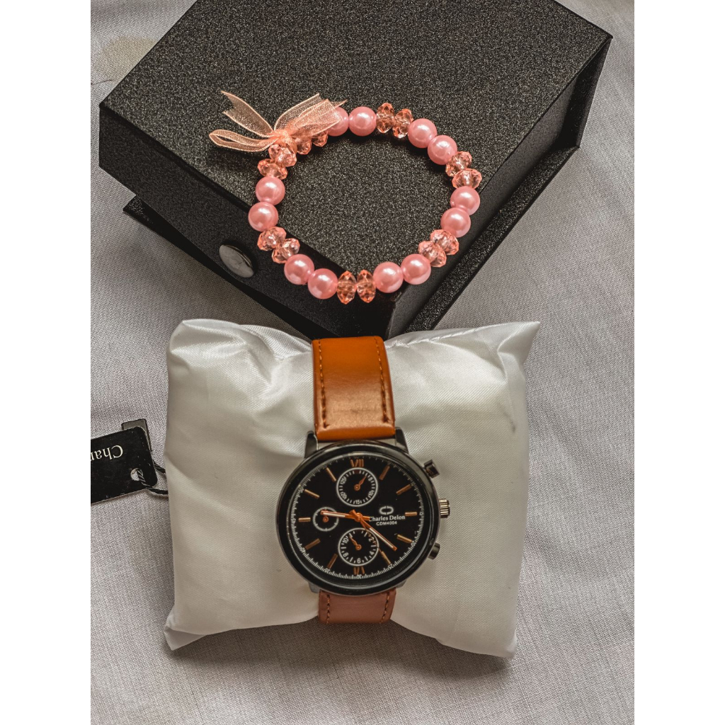 Jam tangan wanita dhon store Charles delon original free gelang