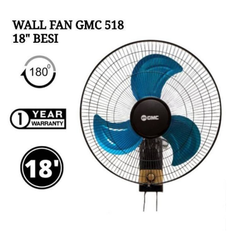 GMC 518 [ BISA COD ] Kipas angin Dinding Besi Tornado Wall Fan 18 inch Garansi Resmi