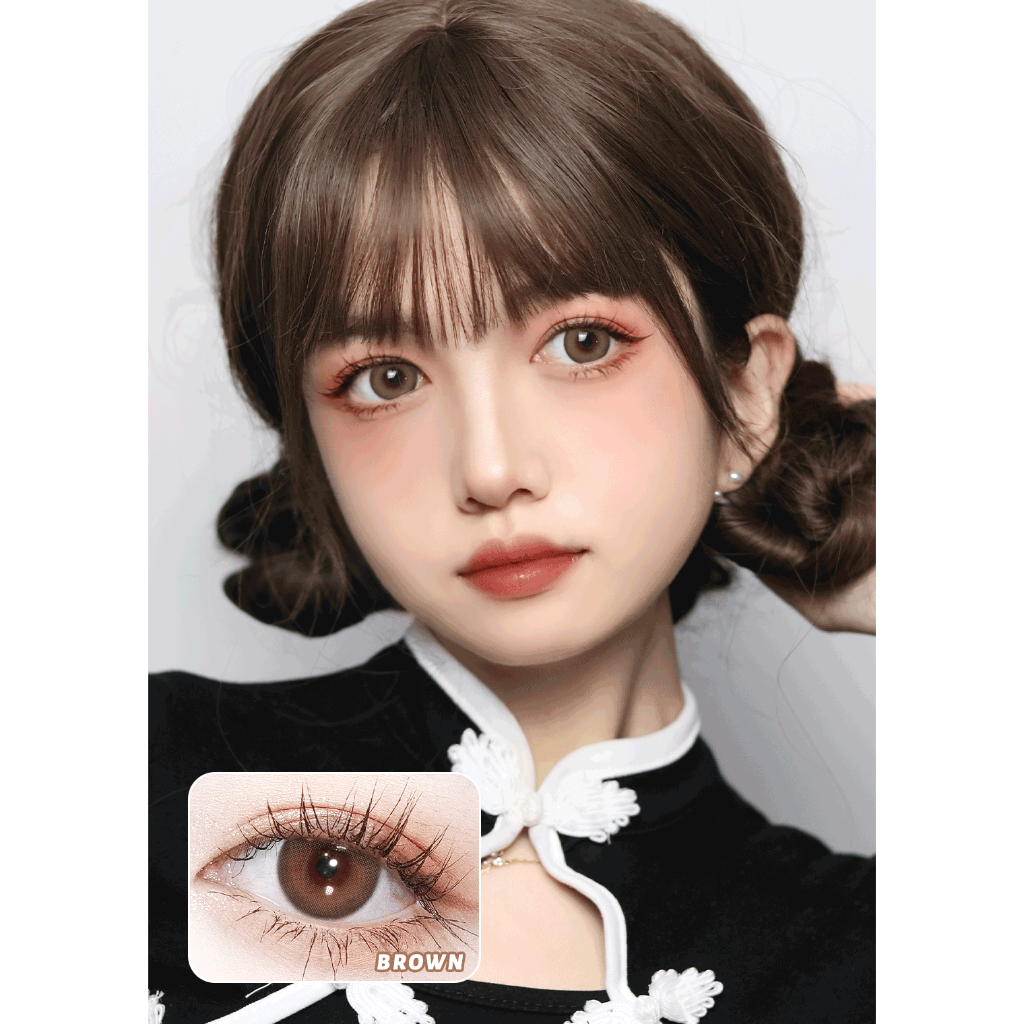 (COD)Sepasang lensa kontak berwarna diameter 14.2MM softlens soflen mata soflen soplen murah soflen normal softlens hitam