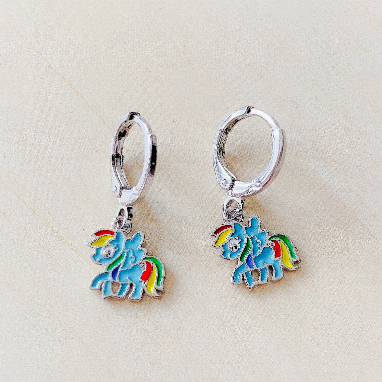 Anting Anak Kuda Poni Pelangi Silver