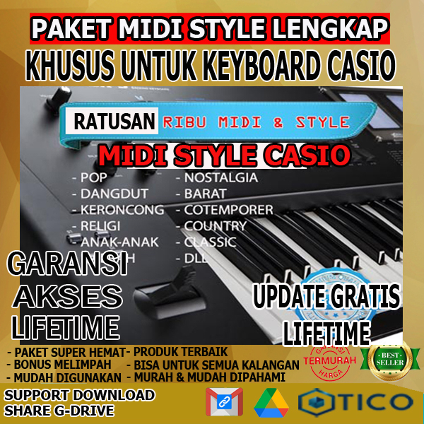 Update 2023 Paket Lengkap Midi Style Khusus Keyboard Kibor Casio Kasio Update Gratis