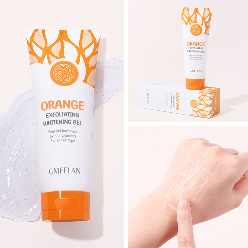 GMEELAN Orange Whitening Exfoliating Gel 50g Eksfoliasi Wajah Blackhead Cleaner Hydrating Gel With Niacinamide Whitening Improve Dull Skin