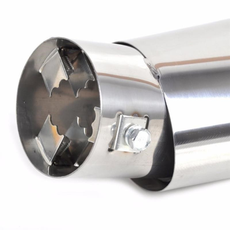 Ujung Knalpot Muffler Exhaust Tip Tailpipe Curved Shape - ELG-10 - Silver