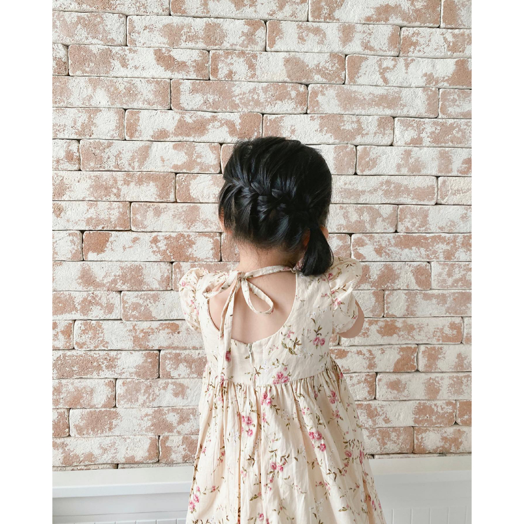 Little Folk Mariposa Dress - Bunga Anak Perempuan Terusan Lengan Pendek Anak Dress Cewe Baby Girl Floral