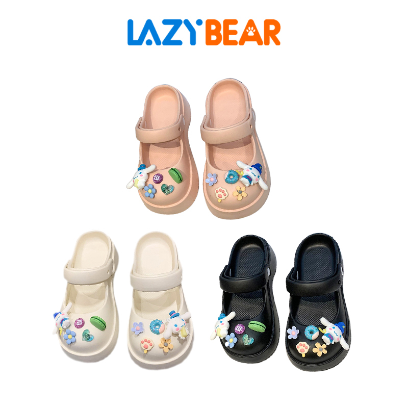 Lazy Bear Sepatu Sendal Mary Jane Jelly H43 Sandal Jalan Wanita Jibbitz/Sendal Korea Import Anti Slip