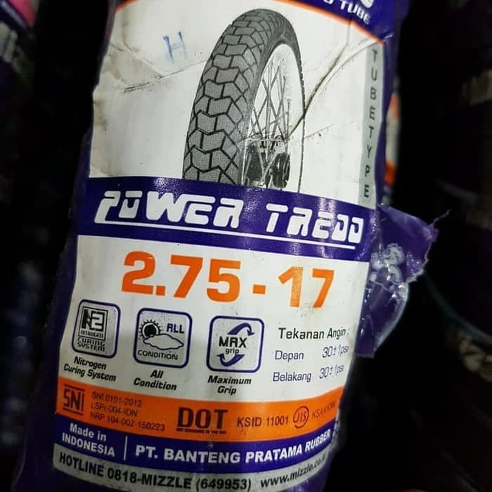 mizzle ban luar 275-17 power tread tubetype