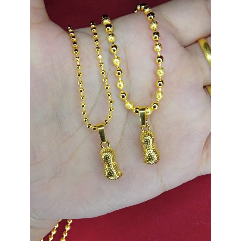 kalung merica kacang lapis emas 24k