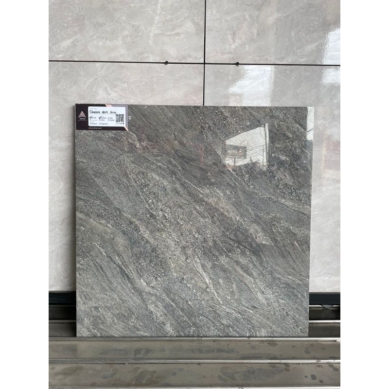 Granite lantai 60x60 Omkara dark grey / Arna / Glazed polish
