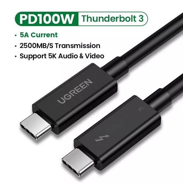 UGREEN Kabel Charger Thunderbolt 4 Type C To Type C Pd 100W 8K Fast Charging Cable iPad Macbook Pro Air