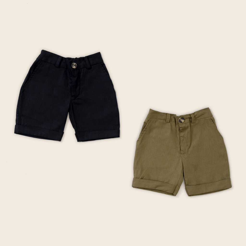 Little Folk Liam Pants - Celana Pendek Anak Short Pants Chino Khaki Shorts Basic Cotton Lembut