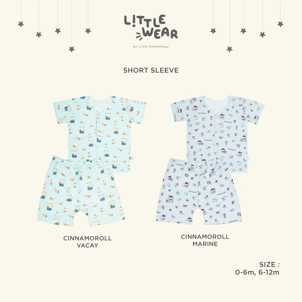 Little Palmerhaus Little Wear Short Sleeve - Setelan Kancing Depan Baju Pendek + Celana Pendek