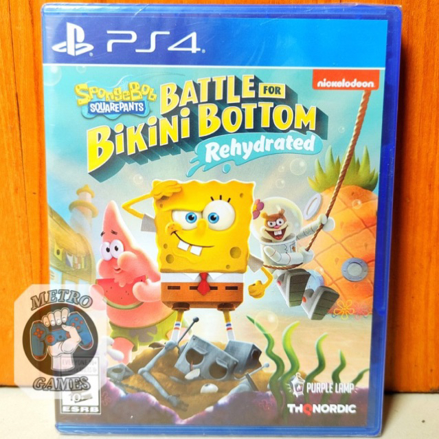 Spongebob Squarepants PS4 Kaset Spongeboob Battle for Bikini Bottom Rehydrated Playstation PS 4 5 CD BD Games Game square pants sponge bob boob spongbob spong ori bluray disc anak original batle new second bekas seken remastered remake botom ps5 gim asli