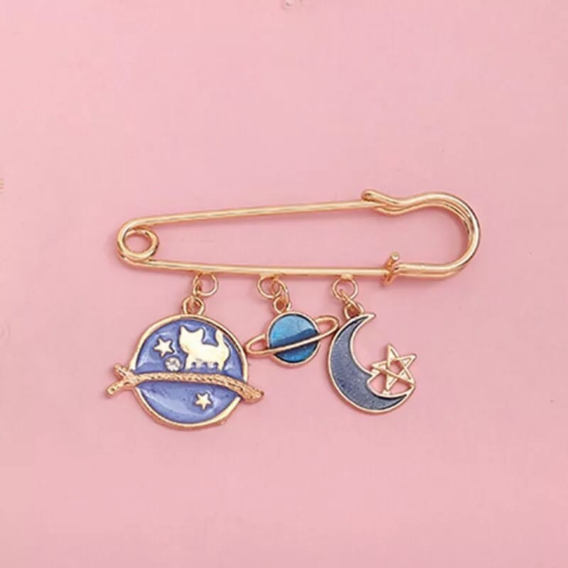 Bros Peniti Besar Brooch Motif Kucing Kartun Gaya Fashion Korea