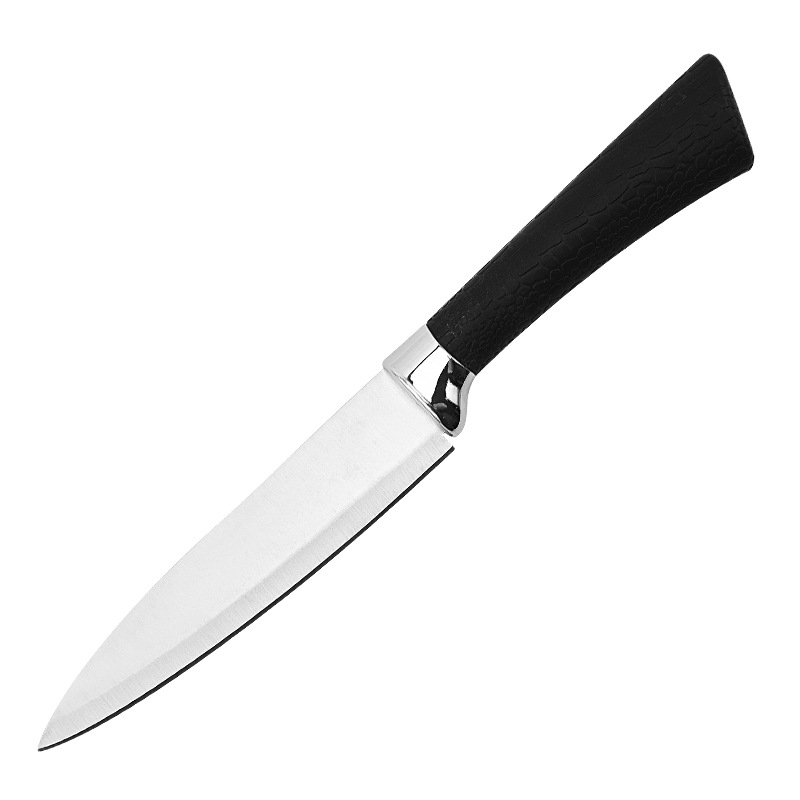 Pisau Dapur Gagang Hitam 7/8 Inch Stainless Steel Tajam Tebal Pisau Daging Buah Sayur Kitchen Knife