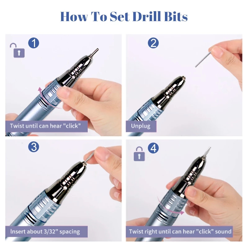 ☑️Garansi&amp;Hadiah☑️Alat Kikir Kuku Elektrik 35000RPM /Electric Nail Drill Machine Dengan Display Led Untuk Manicure Bits