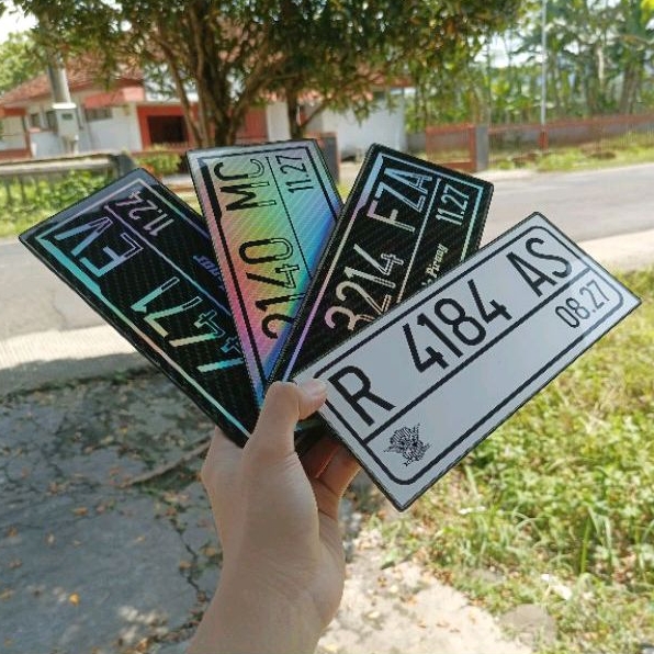 Plat nomor motor akrilik variasi | Plat nomor carbon keren | Plat motor mbois