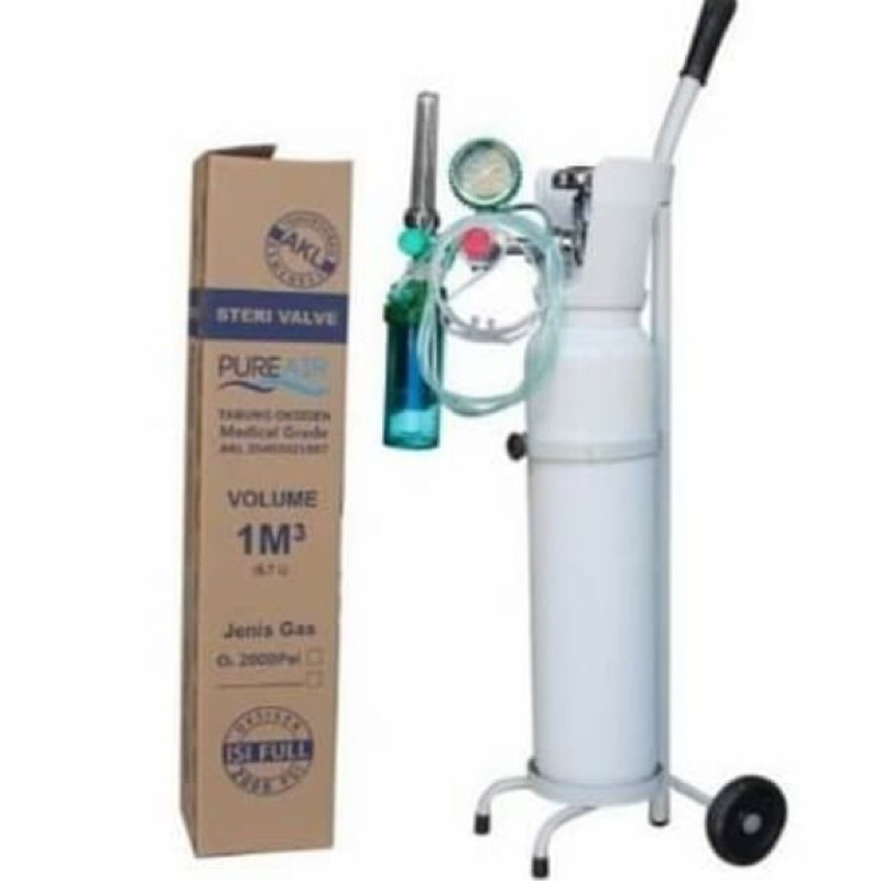 tabung oksigen 1 m3 komplit / tabung o2